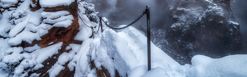 Angels Landing snowstorm hike