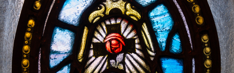 Stained glass in the Detroit Masonic Temple